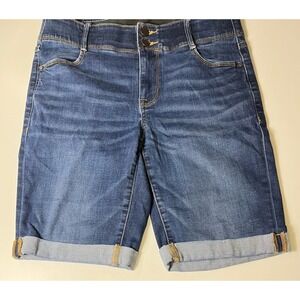 Apt. 9 Bermuda Denim Shorts Blue Women's Size 10 Regular Fit Cuffed Pockets